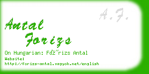 antal forizs business card